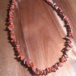 Red Jasper Chips Sterling Silver Necklace